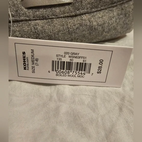 Sonoma Gray Moccasin 7/8 Women's Slippers Medium - Picture 10 of 10